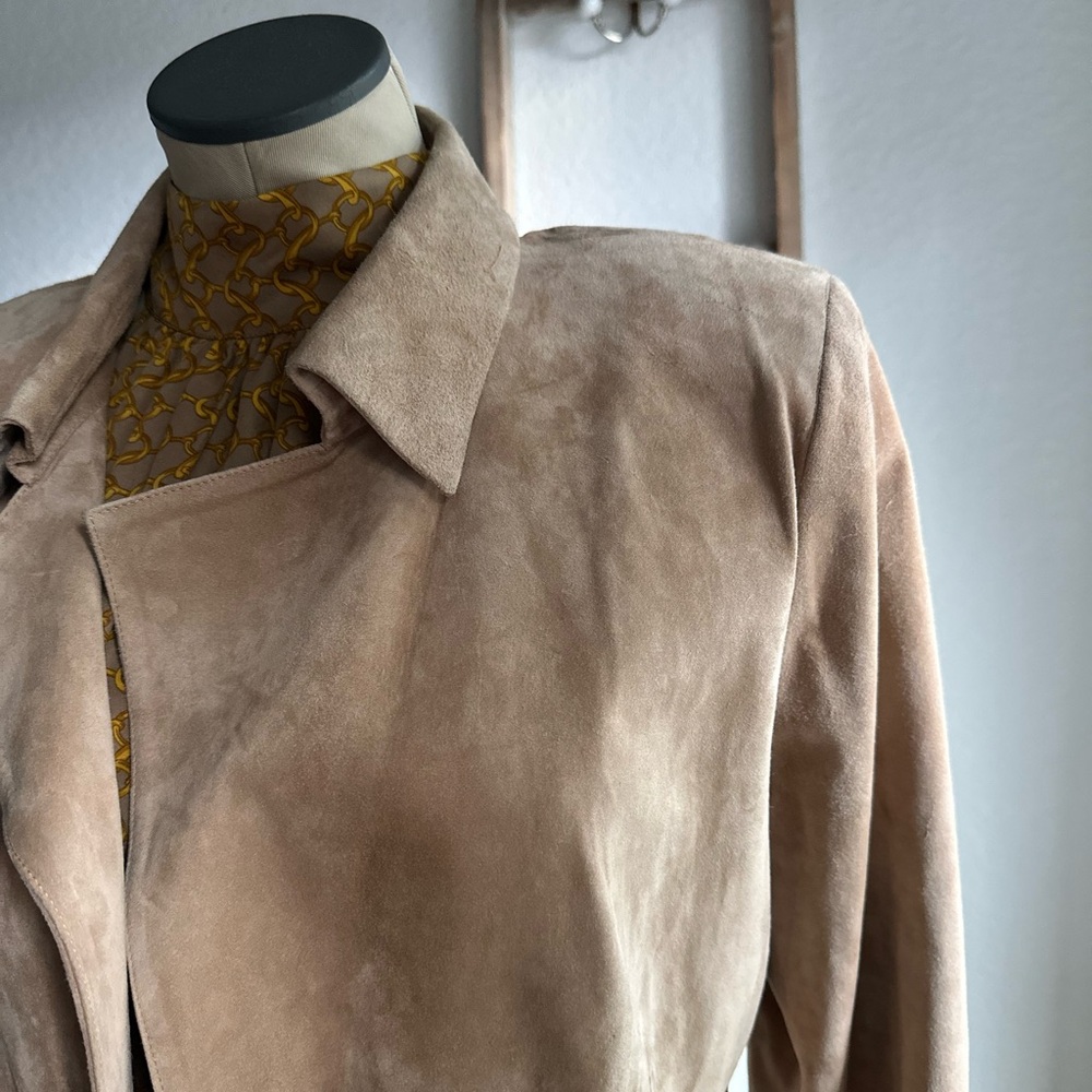 GUCCI Tan Suede Leather Belted jacket NWT sz: EU 48 or US sz: 8 - Picture 2 of 13